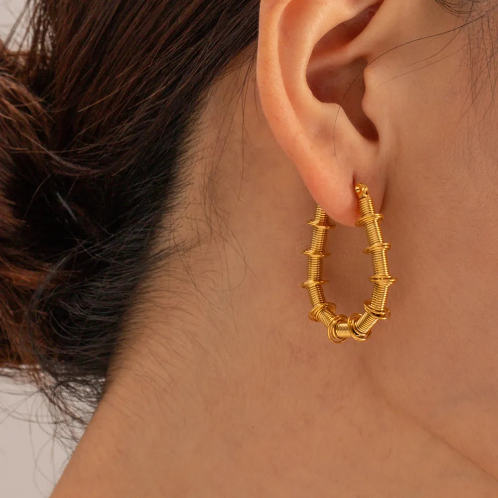 Gold-Plated Stainless Steel Hoop Earrings