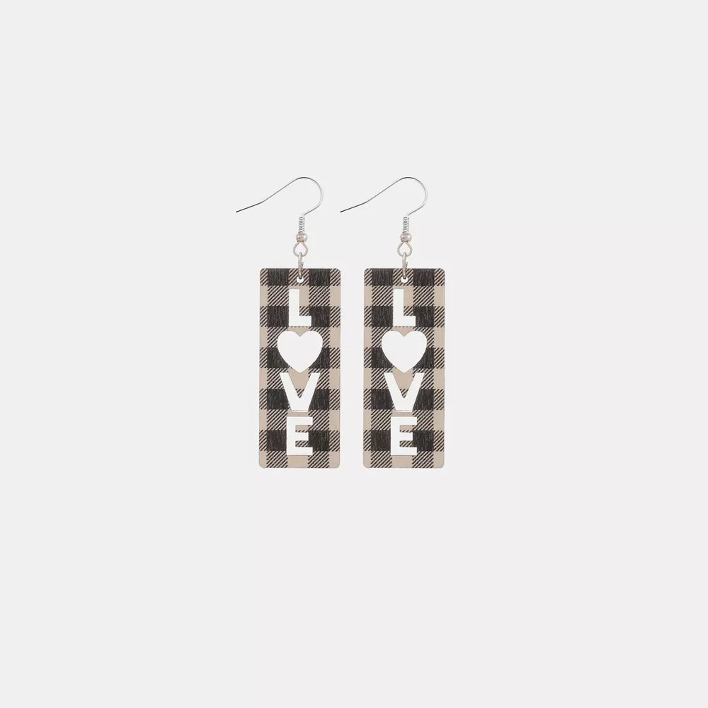 Wooden Cutout Dangle Earrings