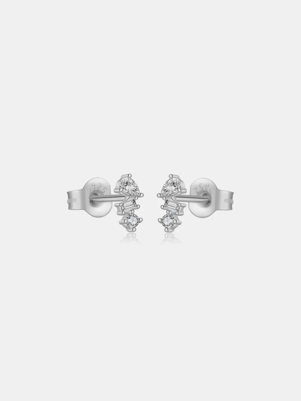 925 Sterling Silver Inlaid Zircon Stud Earrings