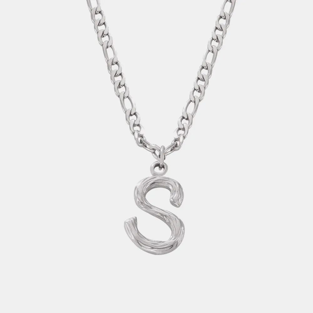 Titanium Steel Letter Pendant Necklace