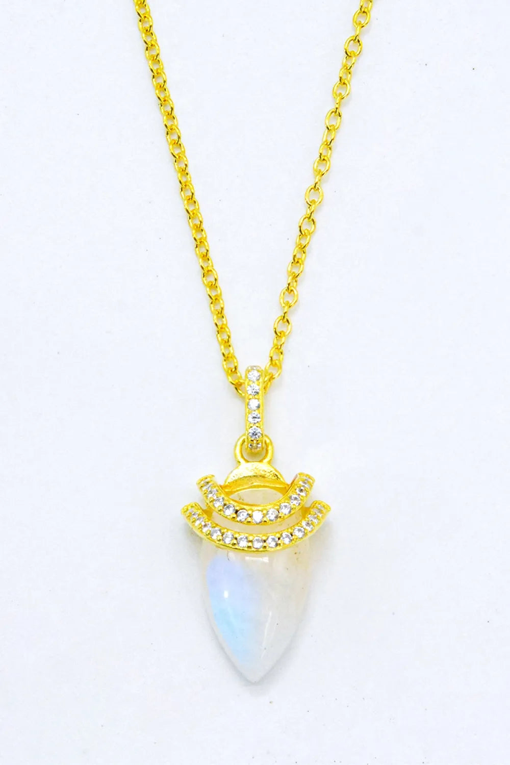 18K Gold-Plated Moonstone Pendant Necklace