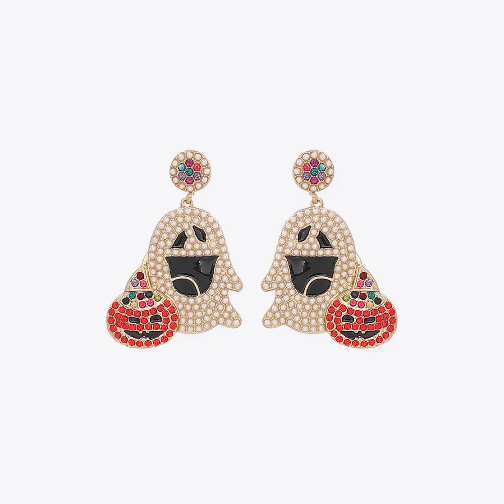 Ghost Rhinestone Alloy Earrings