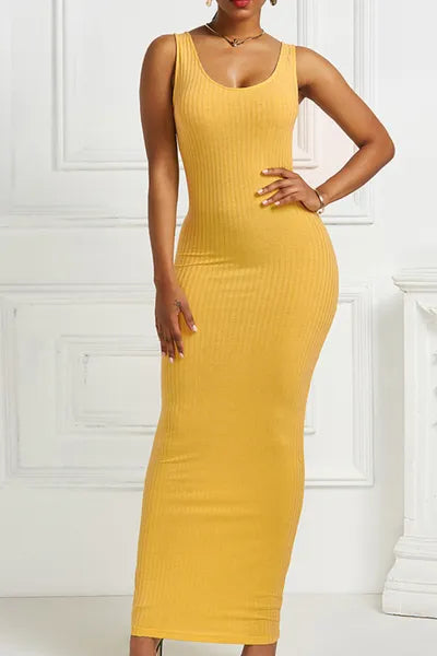 Ribbed Sleeveless Maxi Dress