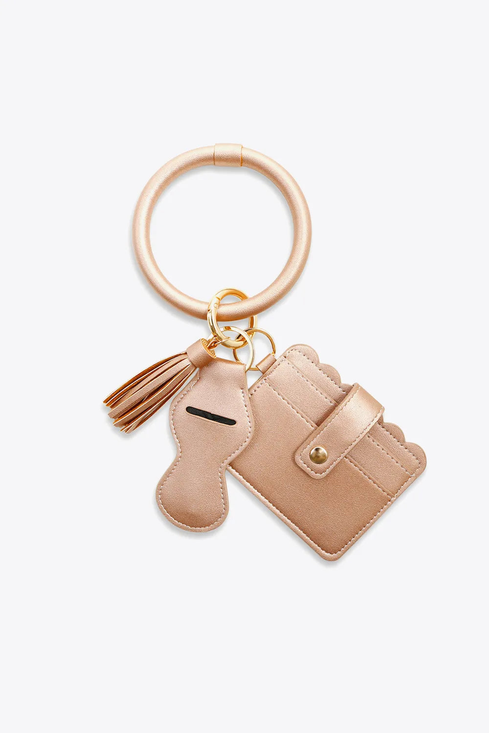 PU Wristlet Keychain with Card Holder